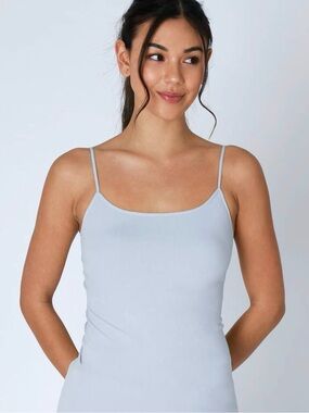NIKIBIKI Seamless Long Cami Light Blue No Side Seams One Size Made in USA